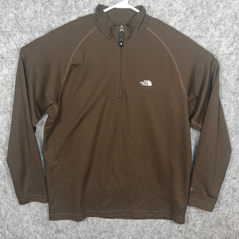 The North Face‎ Men's Quarter Zip Pullover Brown Flight Series Mock Neck Sweater